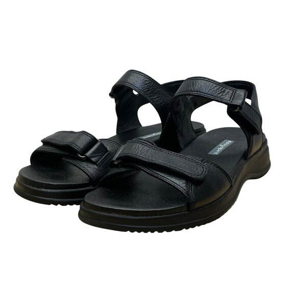 Easy Spirit Woman's Black Leather With Adjustable Straps Wheeze Sandals Size 7M - Picture 3 of 9